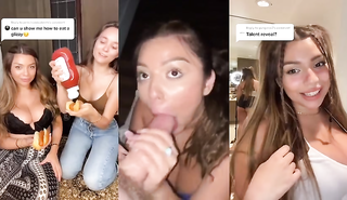 Тиктокерша сосет крепкий член парня в домашней подборке